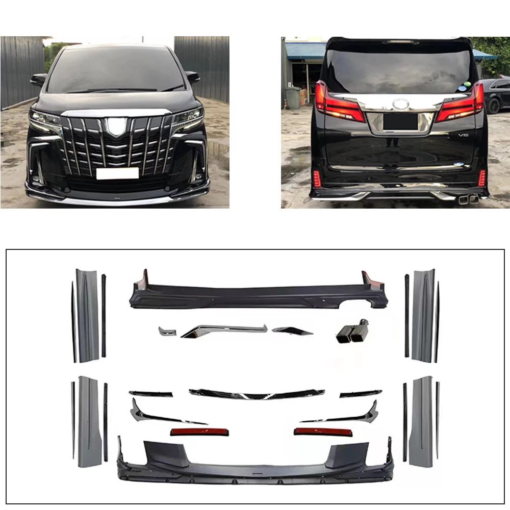 7788 High Quality Modellista Aero Kit for Toyota Alphard Agh 30 18-23 Car Bumpers including Front Lip Side Skirt Rear Lip