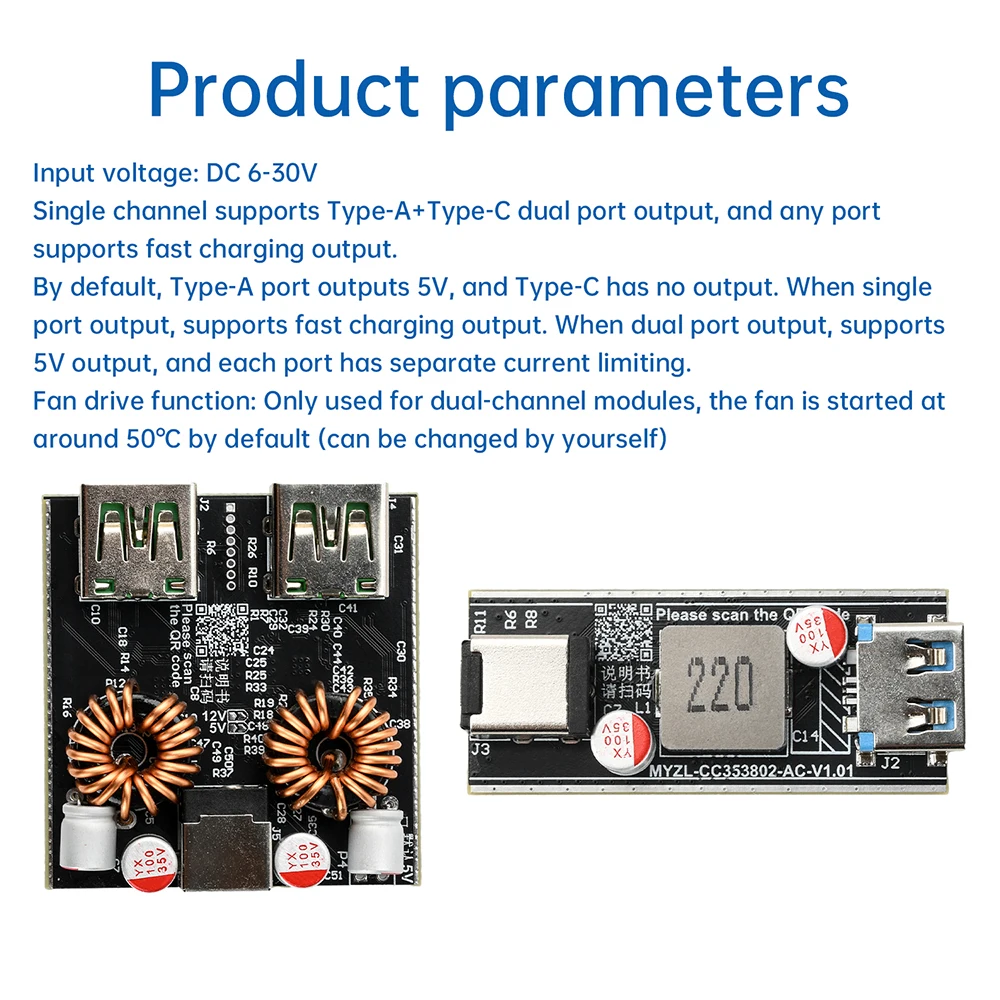 DC 6-30V Fast Charging Module PD140W Full Protocol DIY Motherboard Single-Channel Dual-Channel Desktop Charger Module image 6