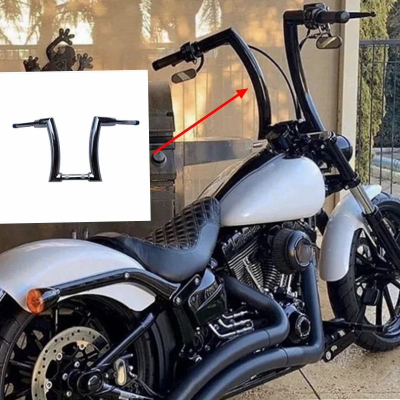 

Motorcycle 12" 14" 16" Bar Handlebar 2 inche for Harley Dyna Softail Breakout Slim Deluxe Touring Fat Boy Bob