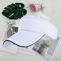 Sun Visor Summer Breathable Air Sun Hats Empty Top Adjustable Tennis Sunscreen Cap Cotton UV Protection Running Cap Golf Hiking