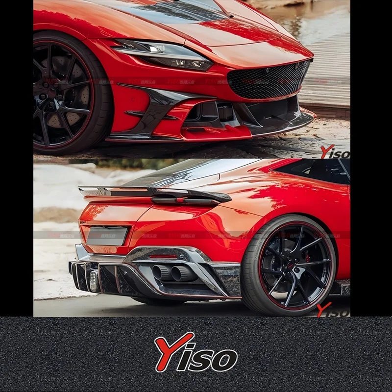 

Suitable for Roma modified MSY model dry carbon fiber small body kit front lip rear lip side skirt Roma hood front lip spoiler