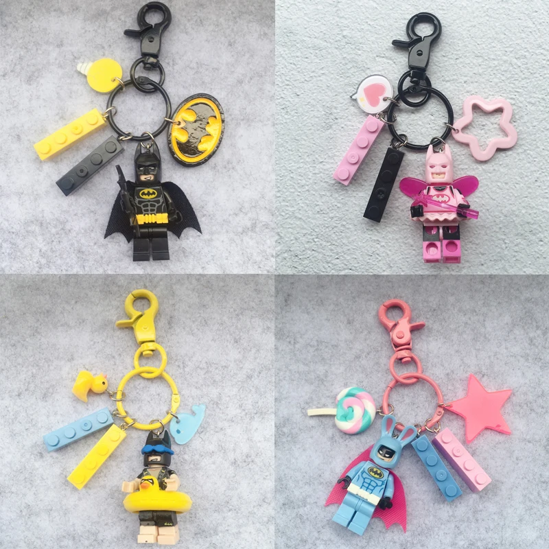 باتمان أنيمي الشكل لطيف بنة دمية المفاتيح بولي كلوريد الفينيل قلادة الديكور حزمة كيرينغ اكسسوارات صبي فتاة الاطفال اللعب هدية