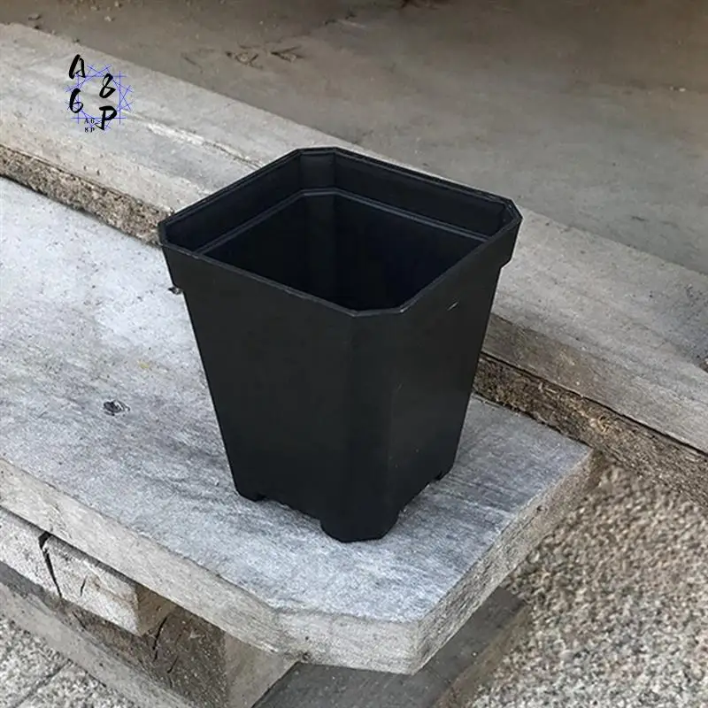 

A68P-100PCS Plant Disposable Flower Pot Small Black Square Cutting Seedling Plastic Square Pot