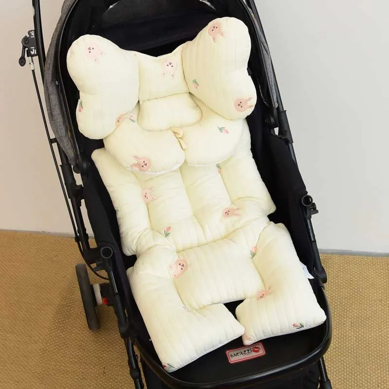 Embroidery Bear Baby Pillow Protective Travel Car Stroller Seat Head Neck Support Pillows Child U Shape Headrest Toddler Cushion