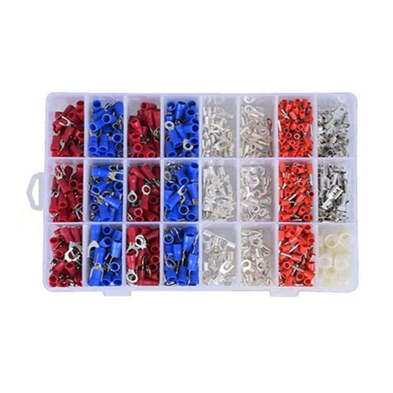 Copper Cold Crimping Terminal Block 24-In-1 Fork-Shaped End Crimping Pliers Combination Set