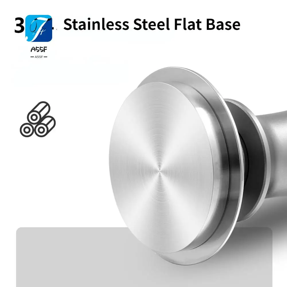 A55F-Coffee Tamper Adjustable Depth With Scale 30Lb Espresso Springs Calibrated Tamping Stainless Steel Flat Base