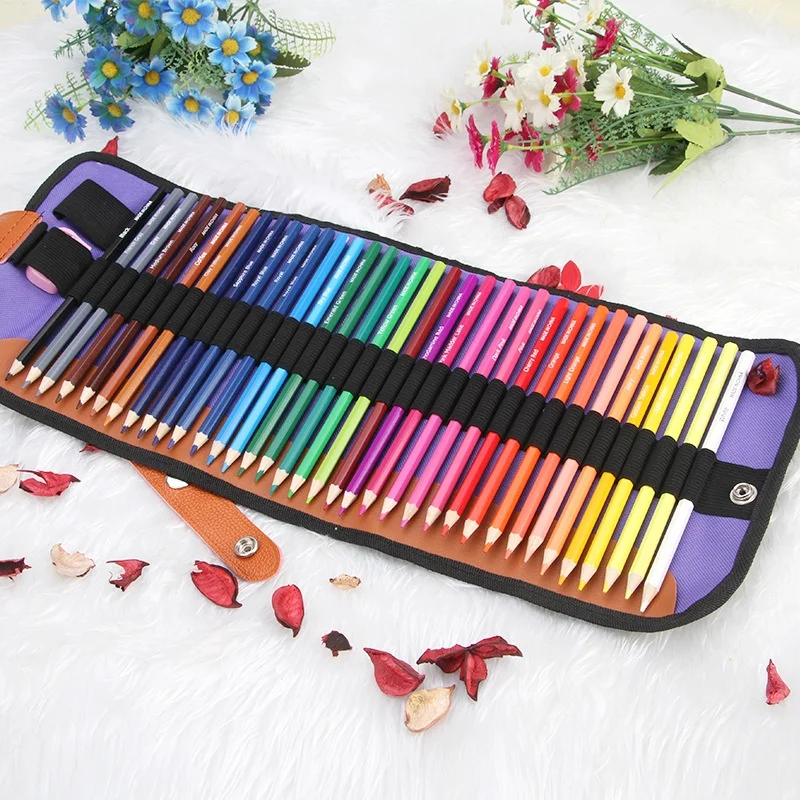 36/50/72-Piece Colored Pencil Set With Canvas Roll-Up Case - Perfect For Student Adult Coloring Drawing Sketching And Crafting image 5