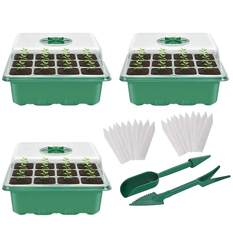 

Indoor Greenhouse Cultivation Kit Greenhouse Seedling Tray Small Potted Plants With Gardening Tools And Plant Labels