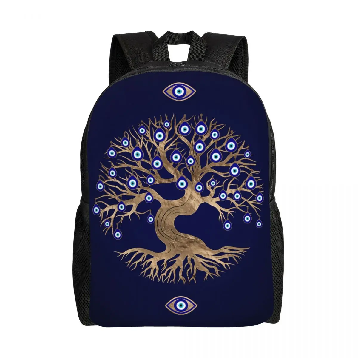 Custom Tree Of Life Evil Eye Backpacks Men Women Basic Bookbag for School College Bags