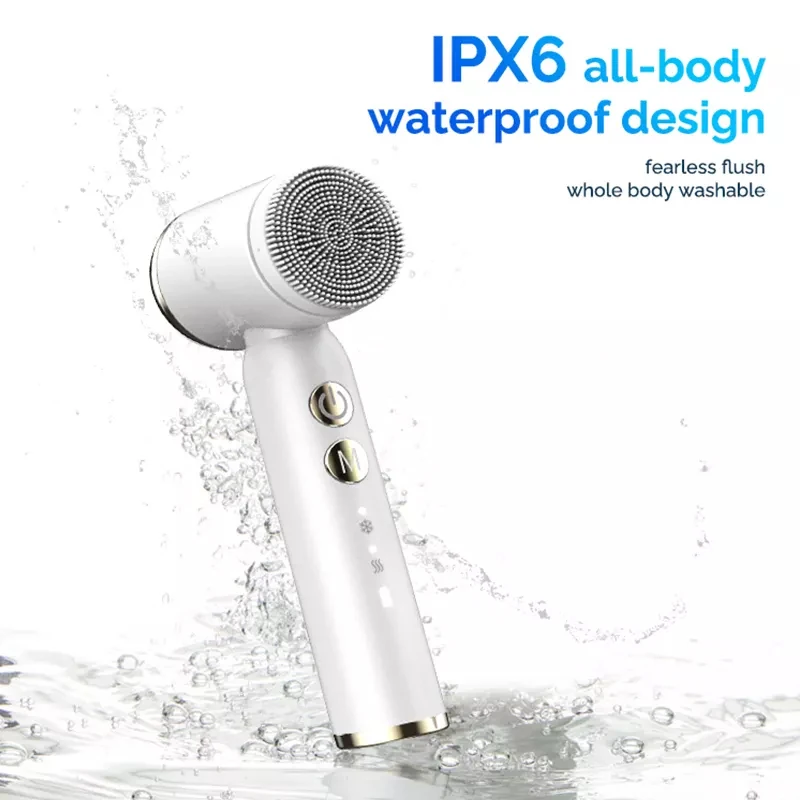 Cepillo eléctrico portátil para limpieza facial, Cepillo giratorio impermeable para Spa profundo, exfoliante