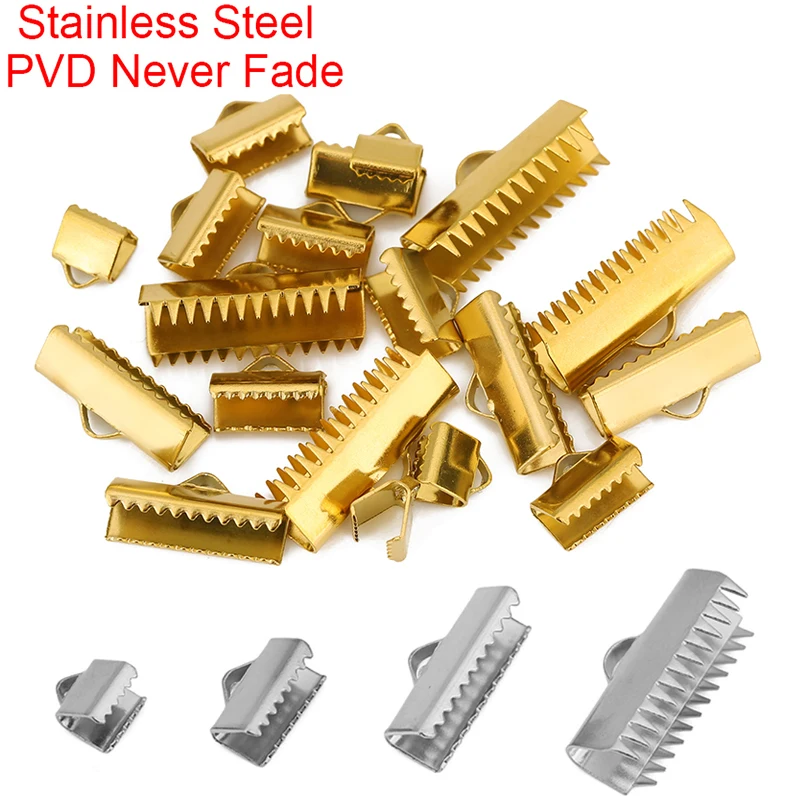 20/50pcs Never Fade Stainless Steel Necklace Fastener Clasps PVD 6 8 10 20 30 mm End Connectors Hooks For Diy Jewelry Making