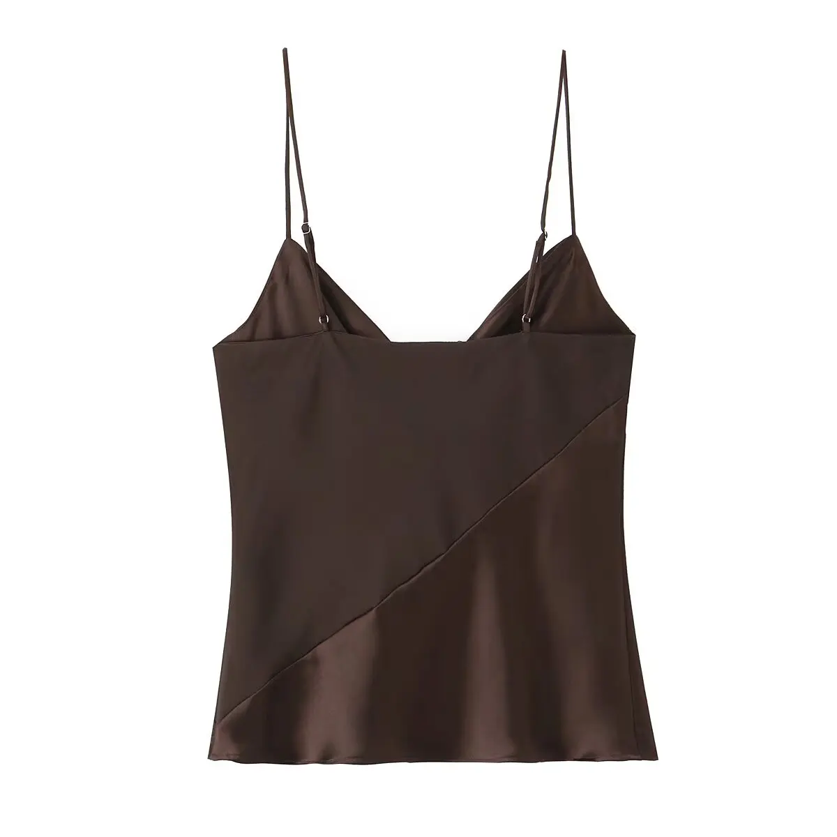 DiYiG نساء 2025 خريف موضة جديدة الحرير الساتان نصية خياطة حزام شيك عارية الذراعين جوكر سترة دون أكمام Mujer #2