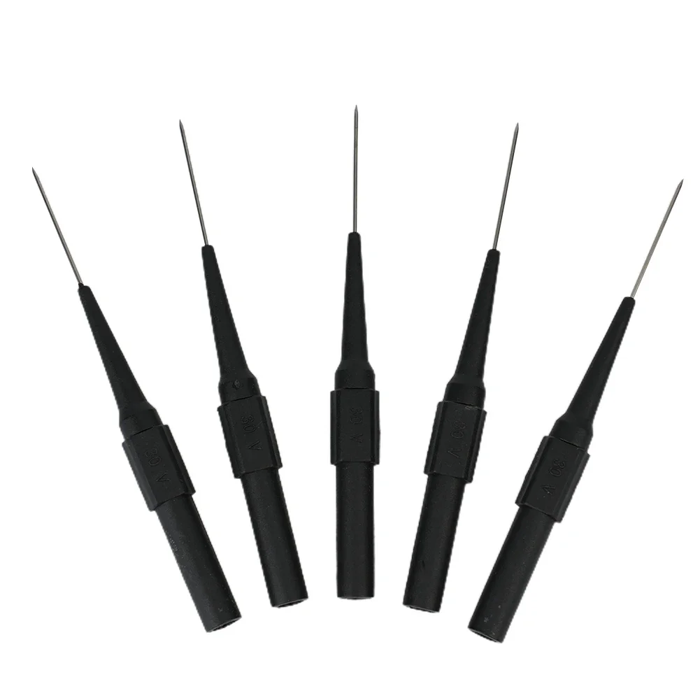 Practical Test Probes Piercing Needle Stainless Steel Needle 30V-60V 5pcs Multimeter Needle 20 X 0.7 Mm Plastic