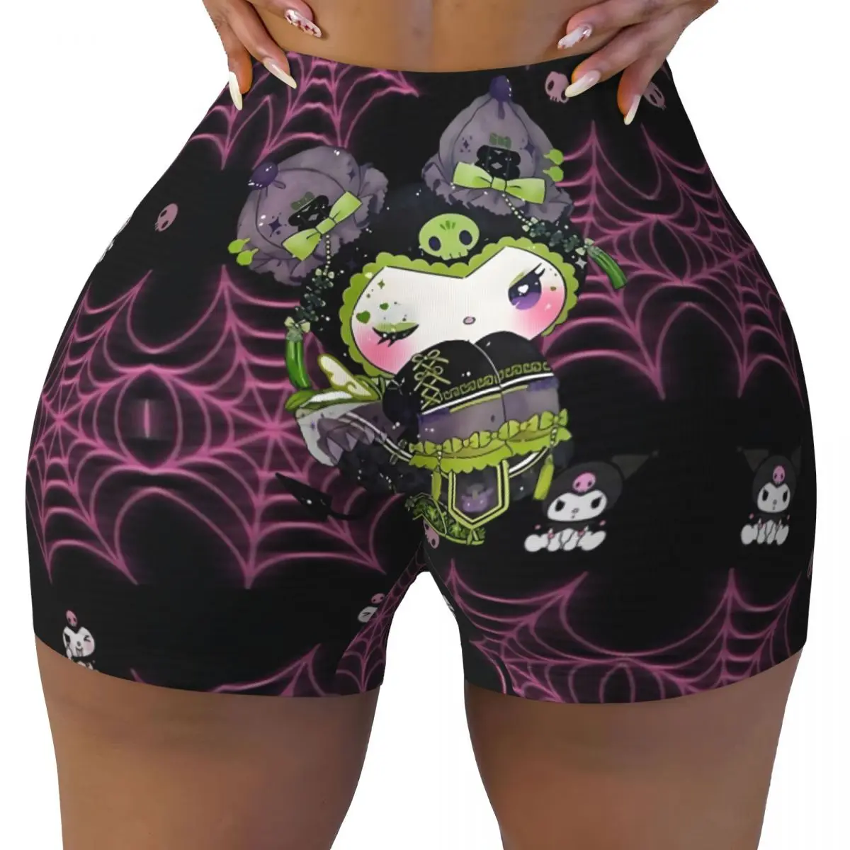 

Custom Kuromi Cartoon Manga Workout Volleyball Biker Shorts for Women Gym Yoga Shorts