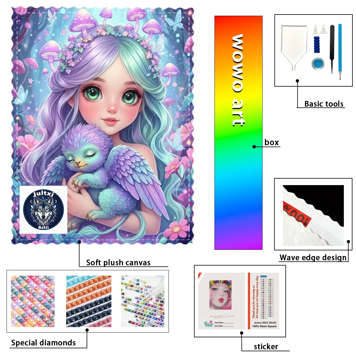 

【Betti_ Diamond Art】Птица и фиолетовая девушка AB Rhinestone FD Rhinestone Perfect Resin Diamond