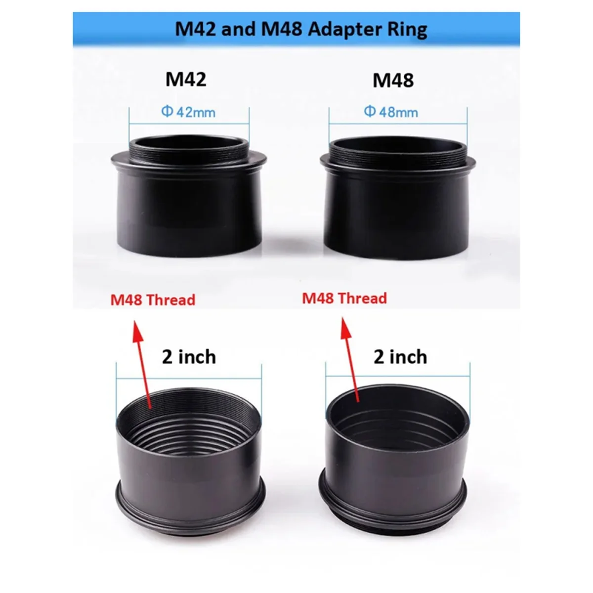 2인치 M48 망원경 어댑터 T 링 및 M48 D/SLR 카메라 마운트(C)_BSH