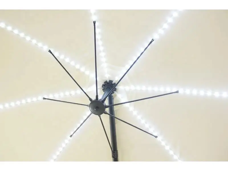 Outdoor Wholesale Sun Rainproof  Patio Parasol Solar LED Fiberglass Rib  with Roman Umbrella