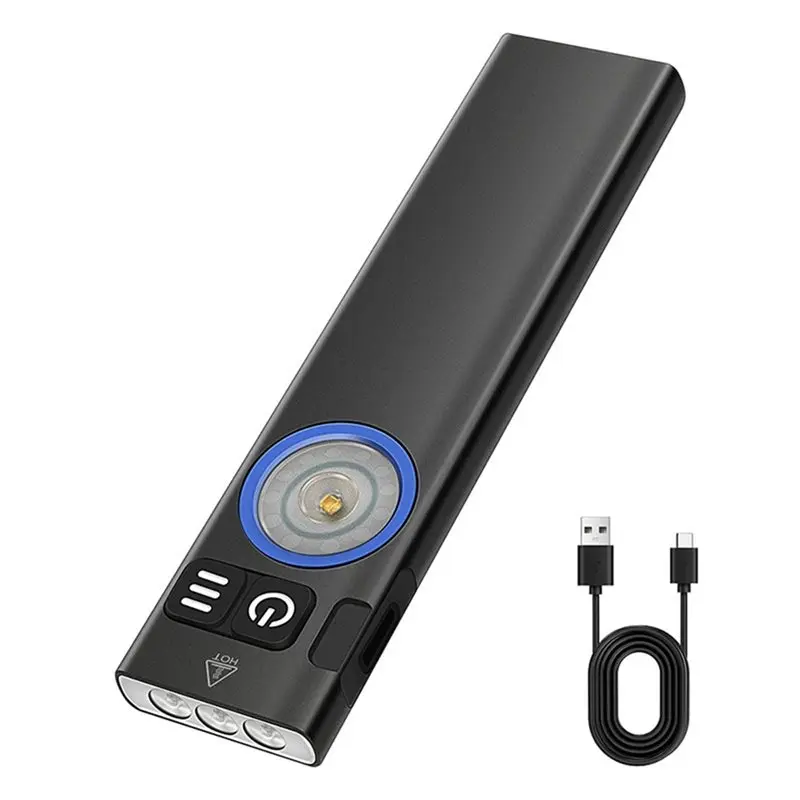 

ABKW-Type-C Rechargeable 650LM LED Flashlight Work Light Torch With Magnet Waterproof Camping Pocket Lantern