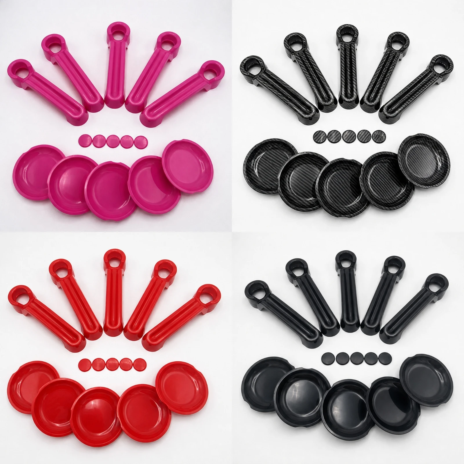 15 Pieces Exterior Door Handle Trim with Matching Caps Custom Look Jeep Wrangler JK Door Handle Cover Set Lightweight No-Drill