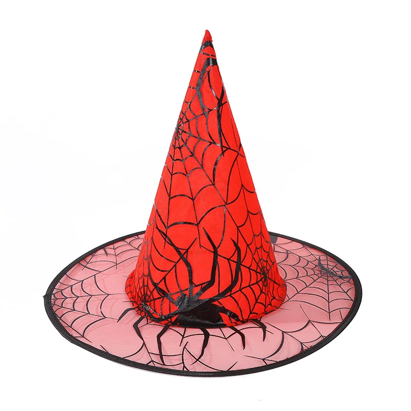 Cappello da strega, Forniture per decorazioni di Halloween, Cappello da strega per bambini e adulti, Abito da ballo, Cappello da mago in rete magica per la festa