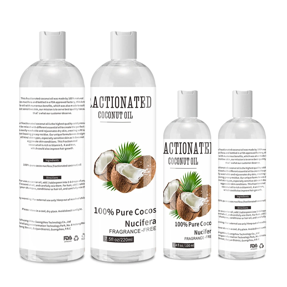 분액 코코넛 오일 마사지 오일, 보습 미백, 안티에이징 에센셜 오일, 스킨케어 헤어 케어