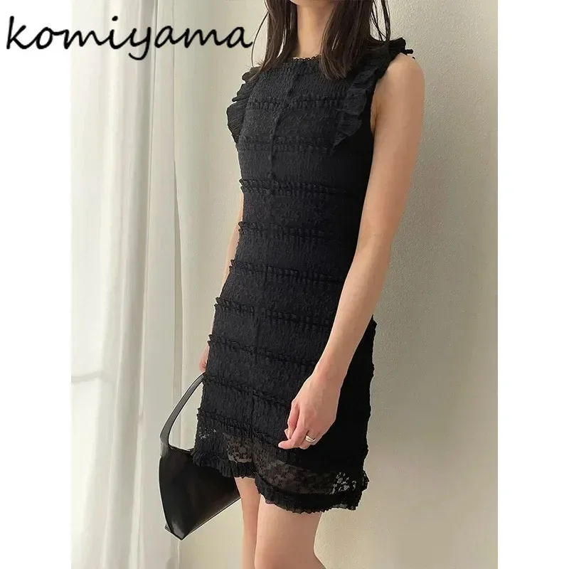 

Japan Patch Lace Vestidos Mujer 2024 Woman Dress Small Flying Sleeves Vestido Elegant Summer Dresses O-neck High Waist Robes