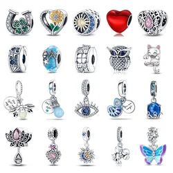 Perles de charme de tortue Annie romantique classique en argent regardé 2024, adaptées au bracelet Pandora original, cadeau de bricolage, mode 925