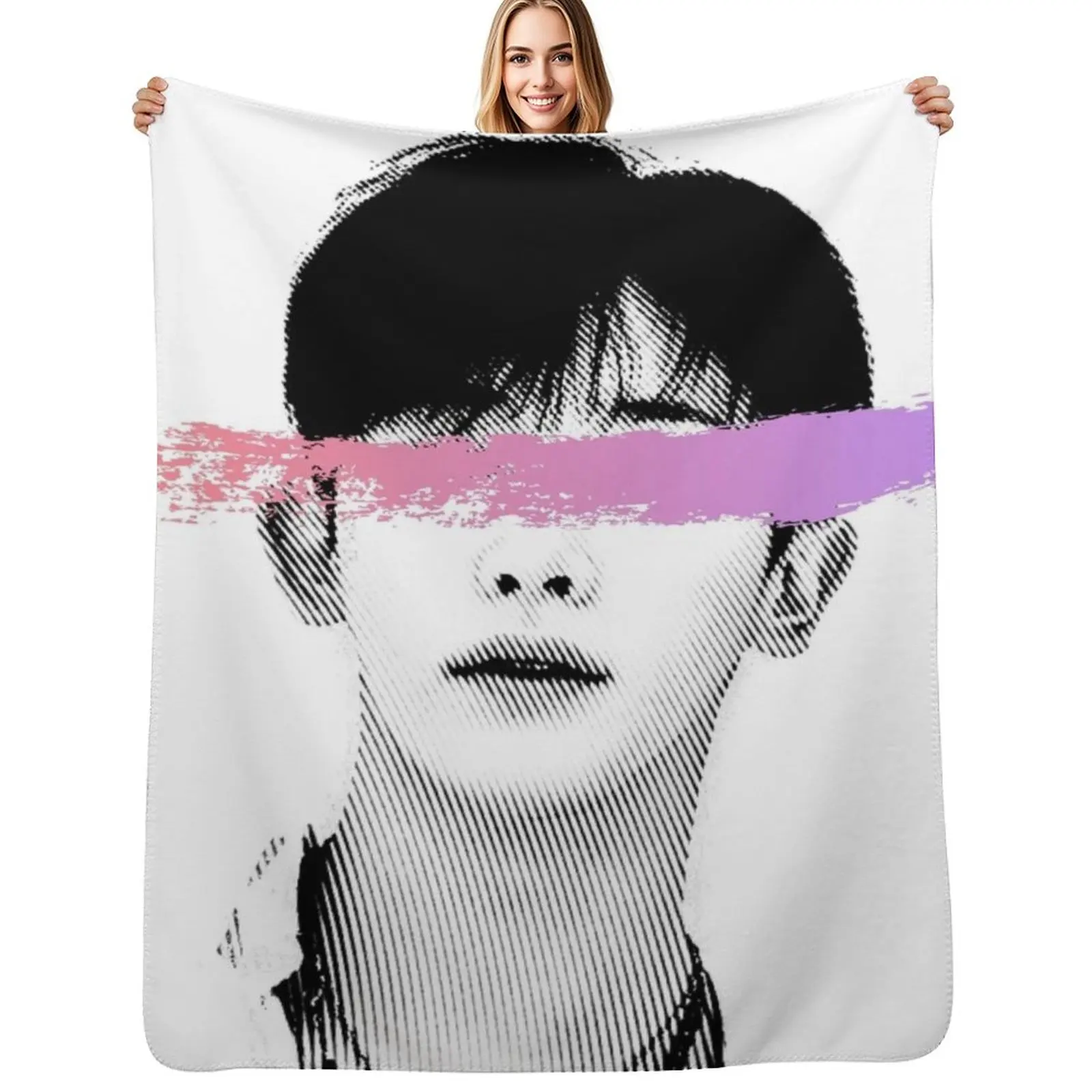 

monstax wonho Throw Blanket Warm Softest Plaid on the sofa Sofa Blanket