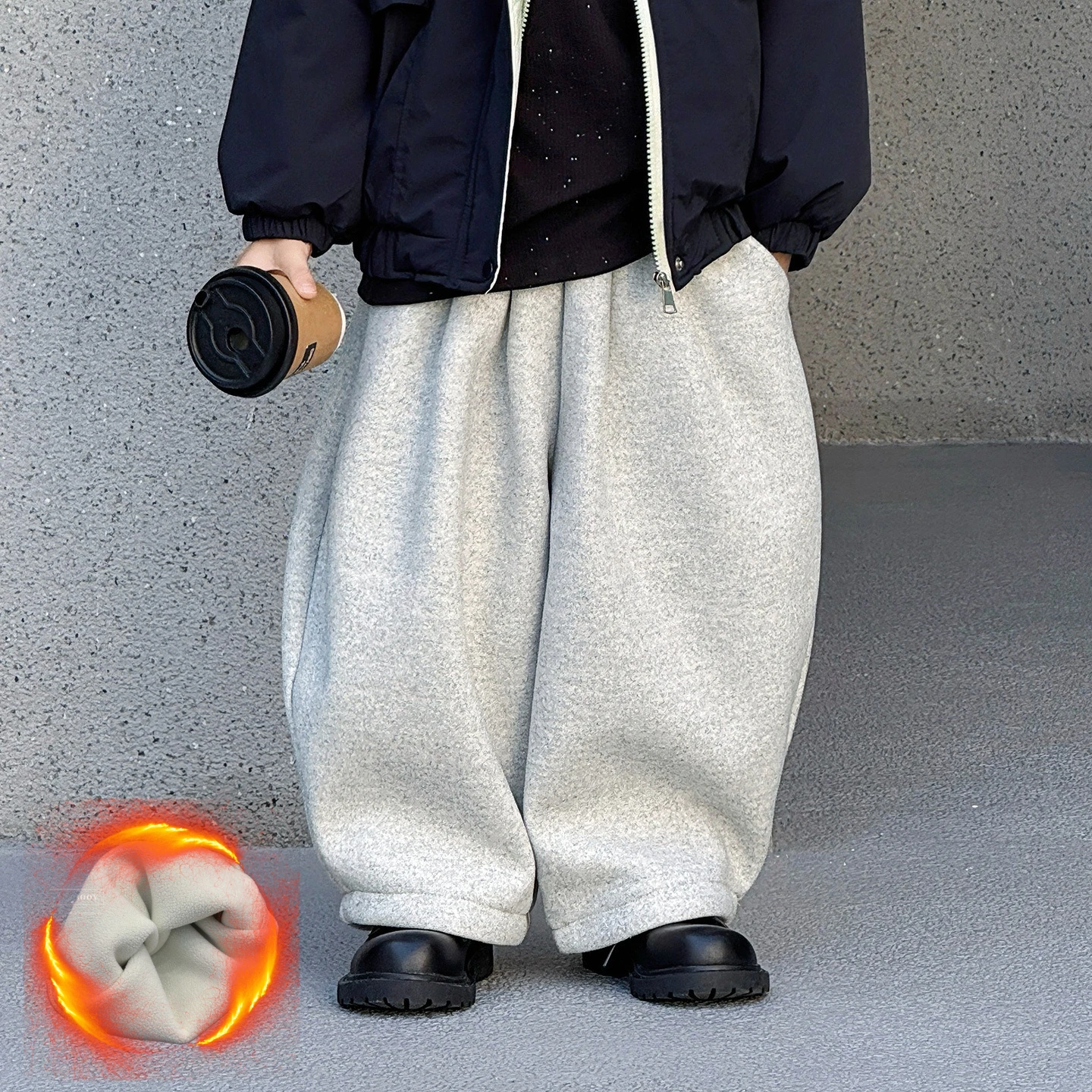 

Boys Fleece Lined Pants Winter Thickened Warm Cotton Joggers School Kids Casual Sweatpants for Boys Toddler Clothes 10 12 Year