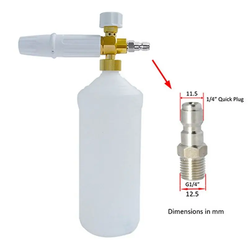 CYL-Pressure Washer Snow Foam Quick Plug Connector 1/4 inch to Spray-Gun Wand Lance Adapter Quick Disconnect Release Fitting