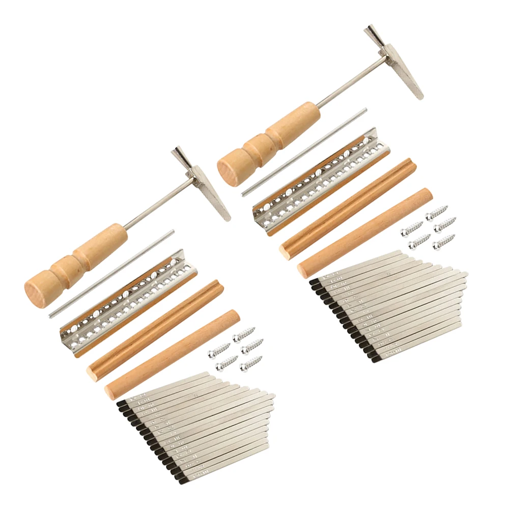 

2 set 2 Sets Kalimba Key Replacement Kit 17 Keys Thumb Piano DIY Accessories Metal Durable Smooth Professional Parts Musical