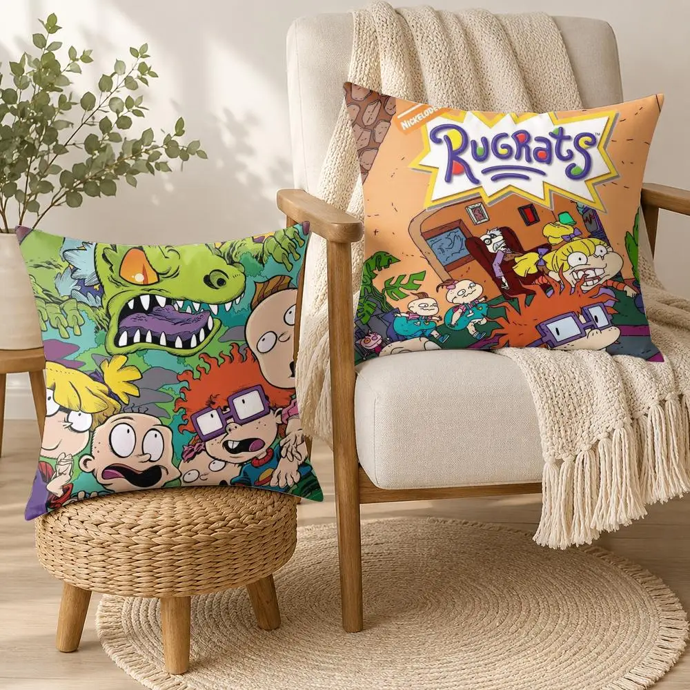Cartoon Funny R-Rugrats Cushion Cover Square Decorative Throw Pillow 40x40cm For Sofa Bedroom Living Room Home Decor