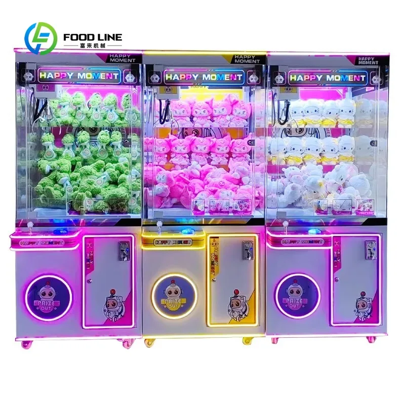 Customized Commercial Full Transparent Large Grab Doll Machine Metal Construction Coin-Operated Playhouse Hanging Clip Sweep