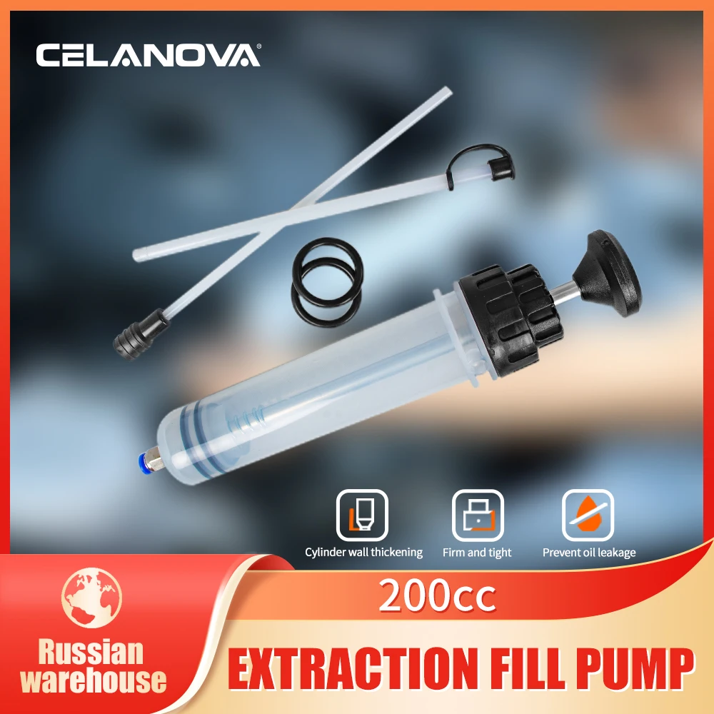 1.5L OilFluid Extractor  Filling Oil Change Syringe Bottle Transfer Automotive Fuel Extraction Pump Oil Extractor Pump Hand tool