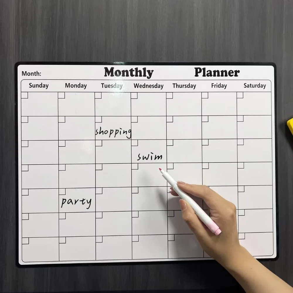 Erasable Month Plan Schedule Calendar Soft Magnetic Fridge Sticker Whiteboard Message Board Memo Refrigerator Magnet