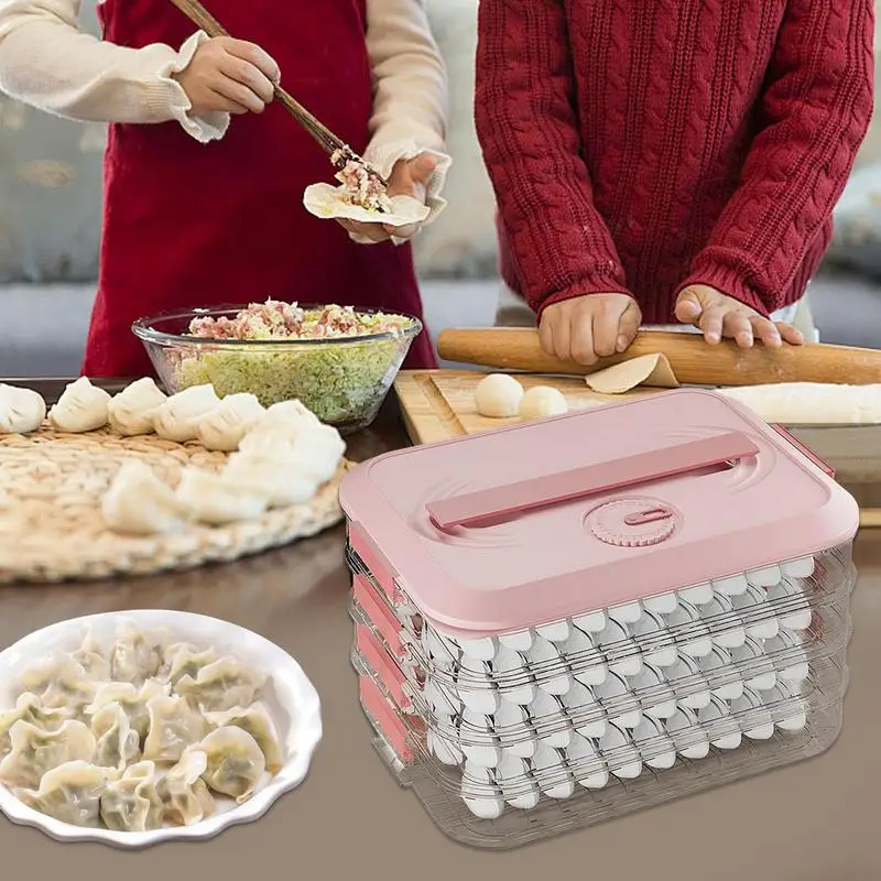 Dumpling Box Refrigerator Dumplings Storage Box Household Dumpling Quick Freezing Fresh Keeping Boxes Kitchen Accessories