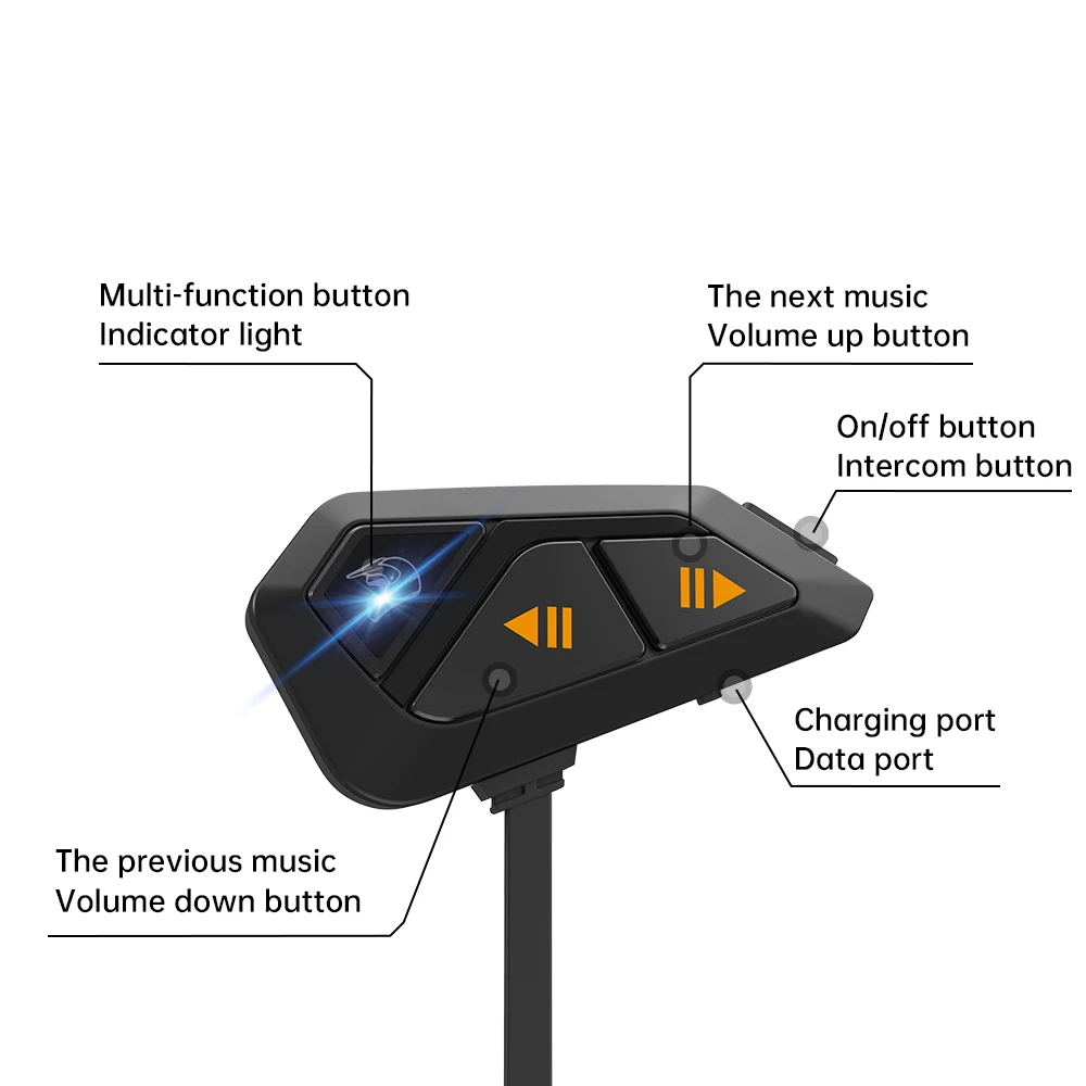 

The Most Popular Motorcycle BT Headset Intercom Intelligent Noise Reduction Helmet Long Endurance Motorcycle Headsets