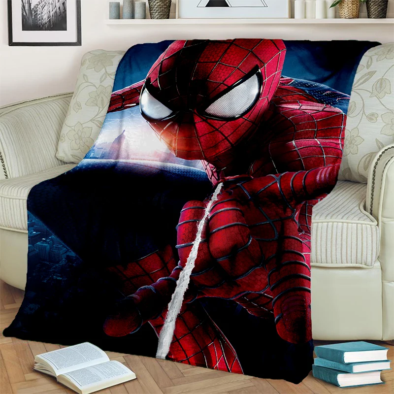 2025 New Marvel Spider Man Superhero Cartoon Soft Flannel Blanket,Throw Blanket Comfortable Blanket for Beds Sofa Home Bedroom