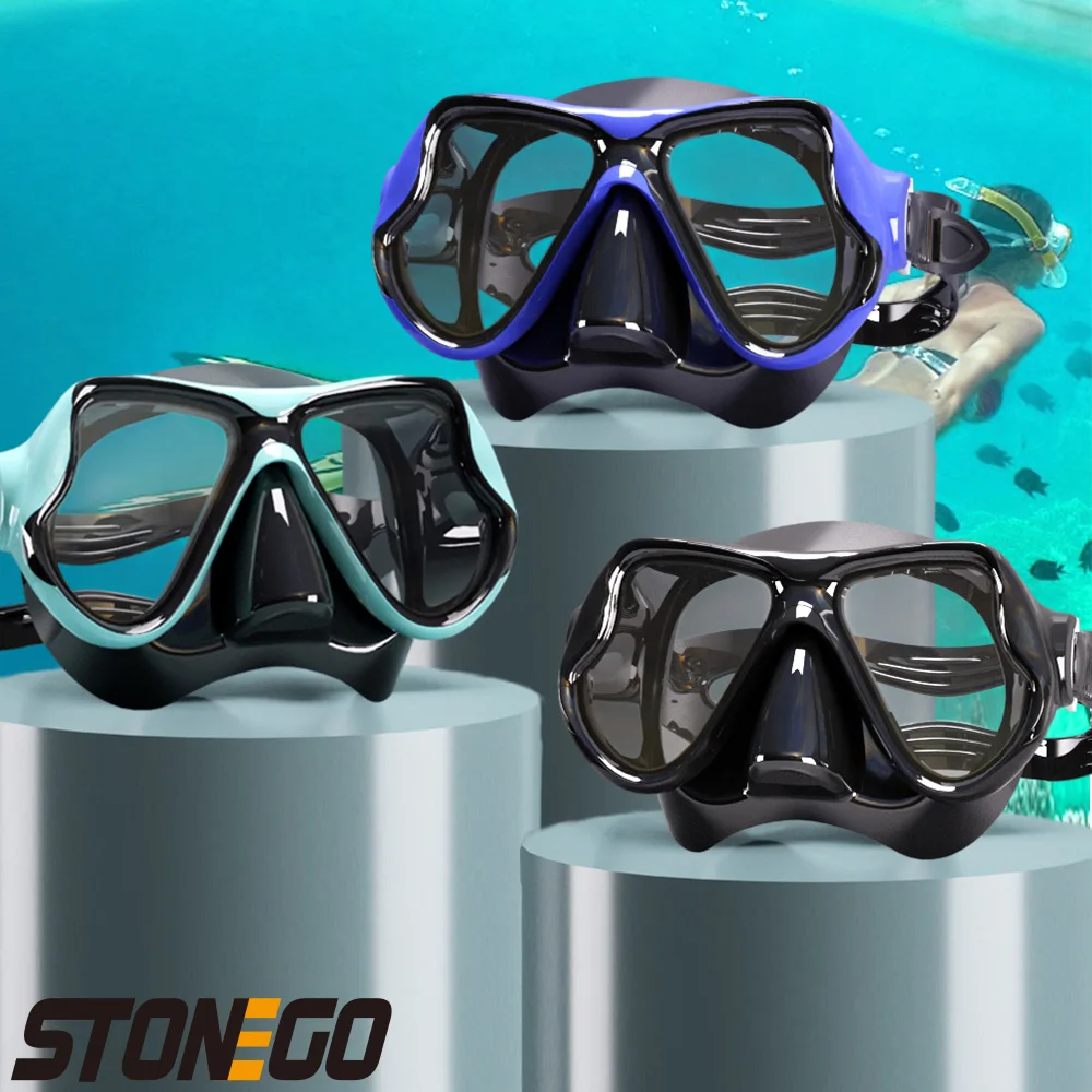 Tauch spiegel weiches Silikon hoch auflösende gehärtete Brille Schwimm brille Erwachsene großen Rahmen Männer Frauen U-Boot-Maske 1St