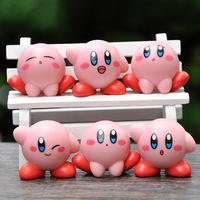6Pcs/Set Anime Kirby Cute Action Figures Pvc Model Doll Toys Collection Desktop Car Ornament For Children Birthday Holiday Gift