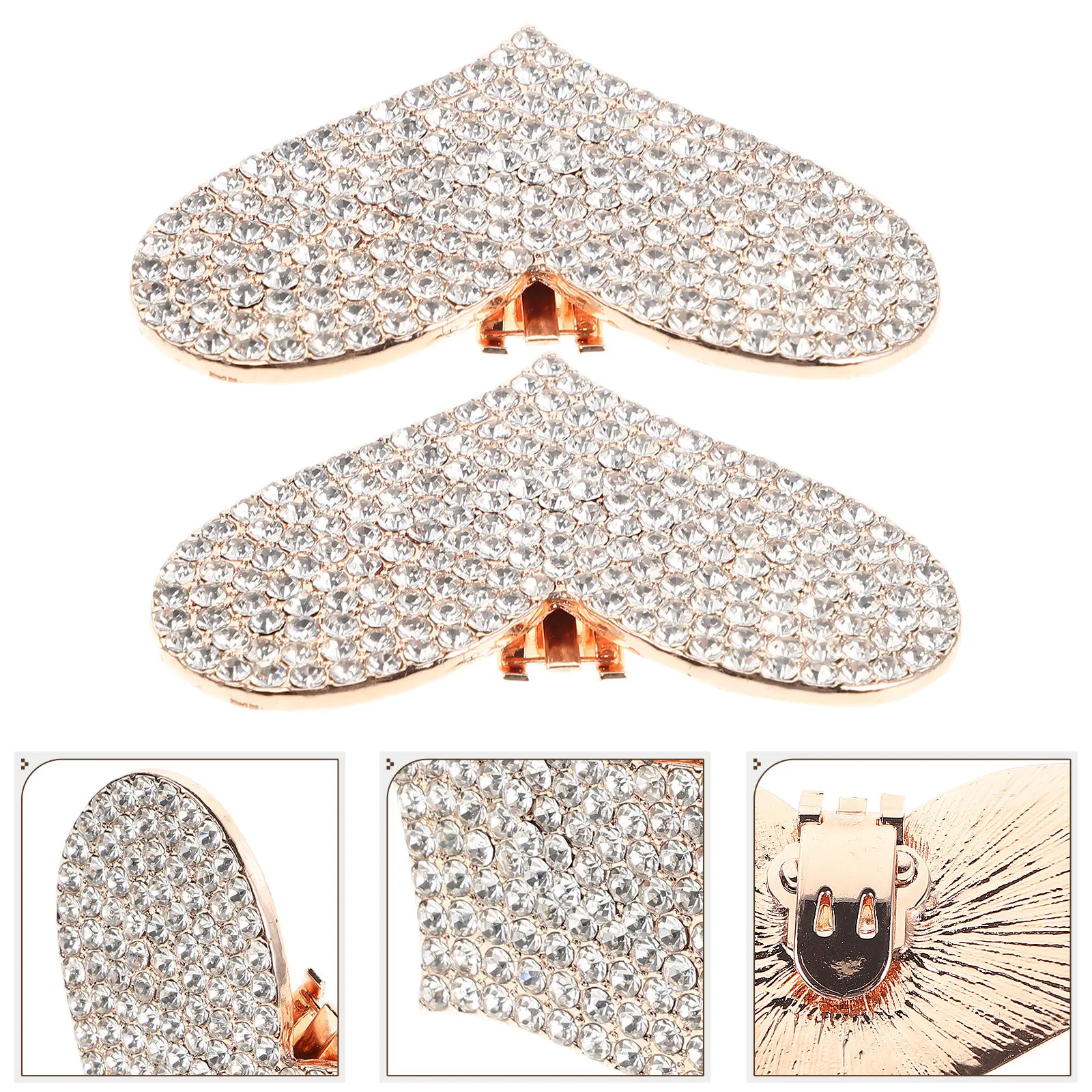 

2Pcs Rhinestone Shoe Clips for Women Heart Shaped Detachable Jewelry for High Heels Pumps Flats Elegant Footwear Accessories
