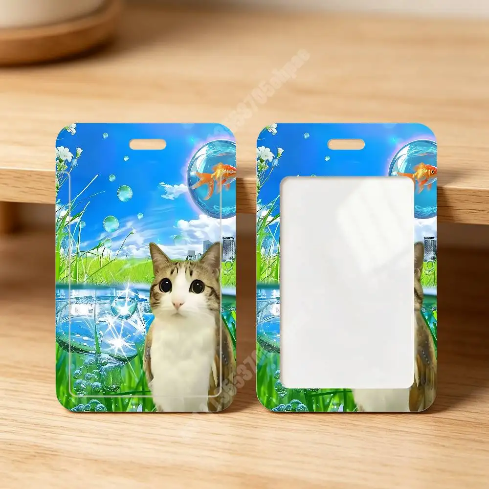 Retro Frutiger Aero Y2k Win7 Era Plastic Card Holder Worker ID Card Clear Transparent Employee Visitor Pass