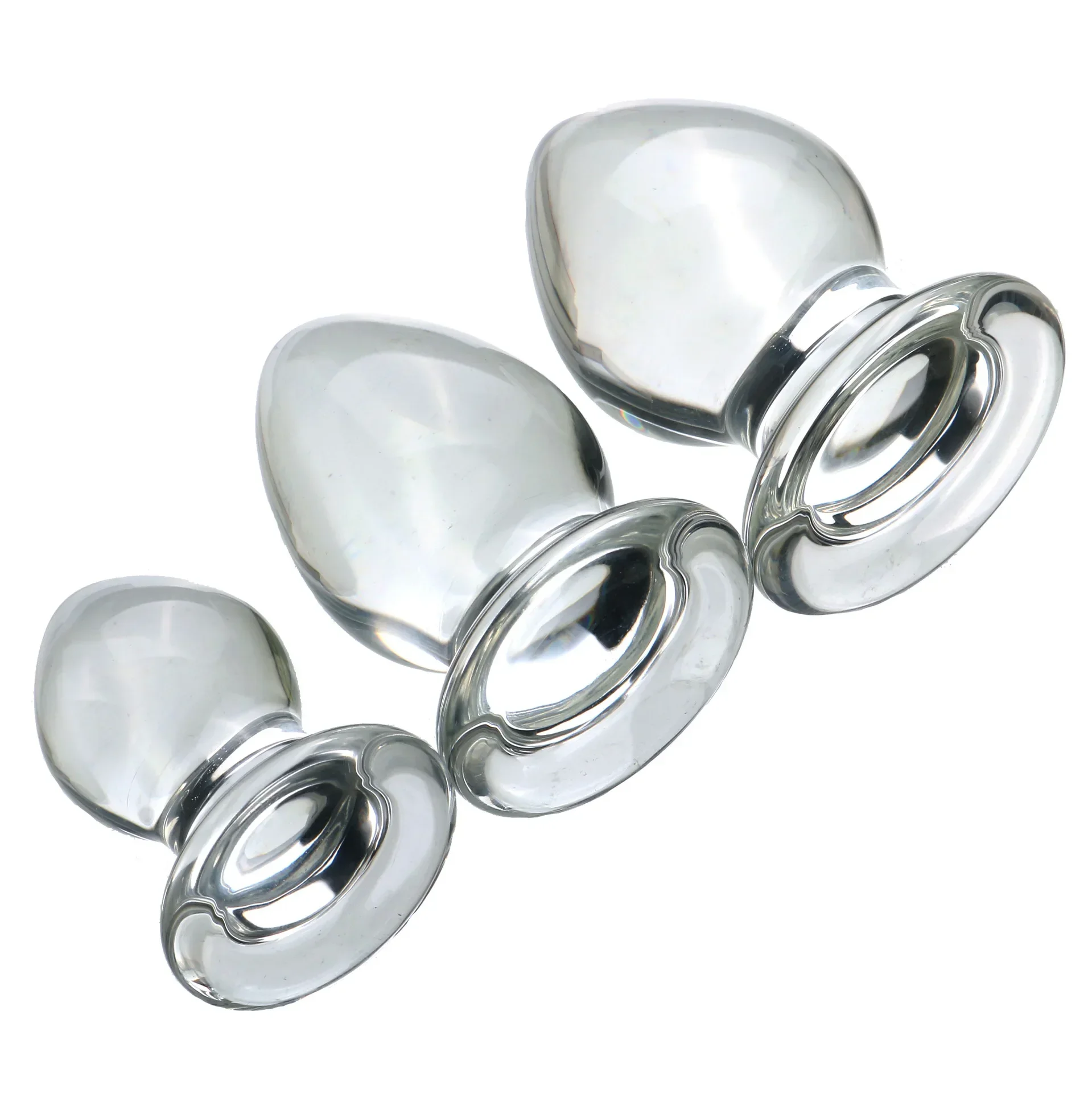 3 Size Glass Butt Dilator Set Women's Anal Plug Vaginal Expander Big Dildos Female Masturbator Adult Sex Toy for Erotic Explorat