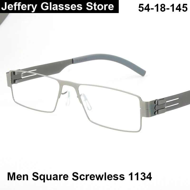 

2024 Men Stainless Steel Glasses Frame Men Germany Brand Design 1134 Eyeglasses Ultralight Narrow Square Business Spectacle