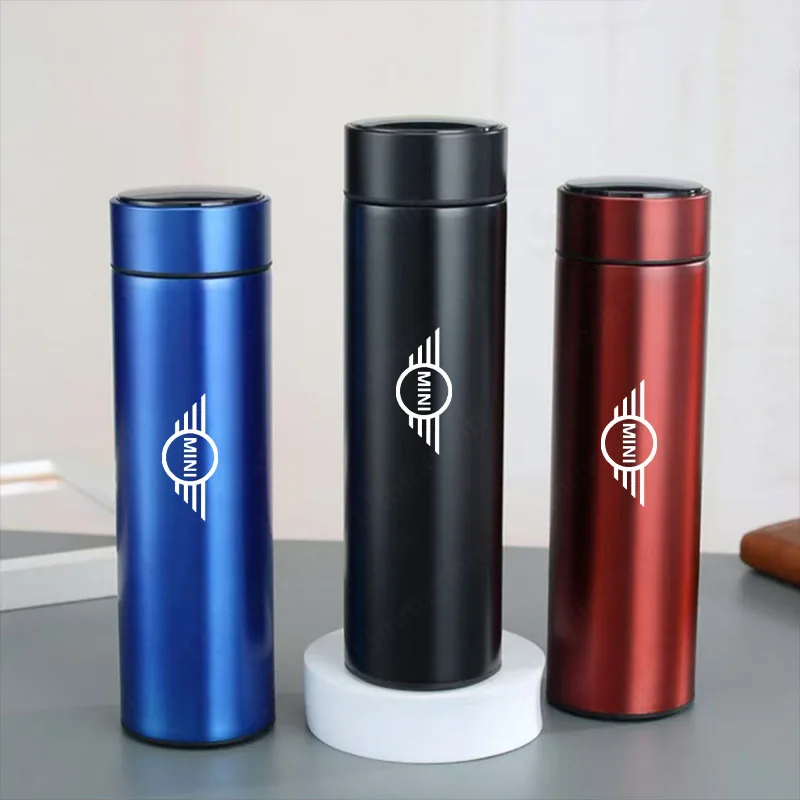 For Mini Cooper F54 F55 F56 F57 R55 R56 R57 R60 F60 500ml Smart Water Bottle Stainless Steel Thermos Flasks Coffee Cup Milk Mug