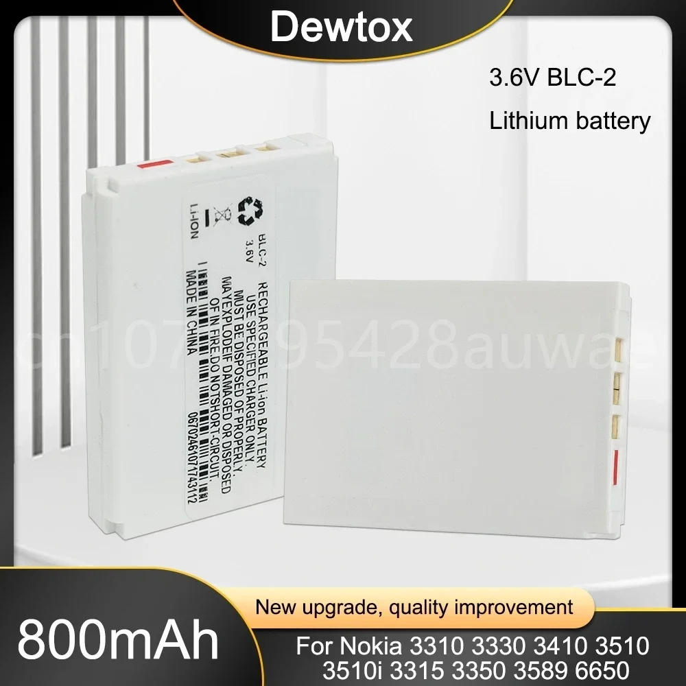 3.6V 800mAh BLC-2 BLC2 BLC 2 Batterie di ricambio di alta qualità Batteria del telefono cellulare per Nokia 3310 3330 3410 3510 3315 3350
