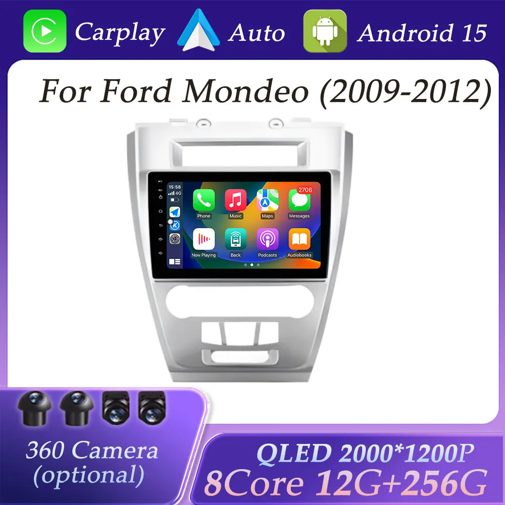 

Autoradio GPS Navi for Ford Mondeo 2009 - 2012 Carplay Car Radio Video Multimedia Player DSP Stereo QLED Screen Split Screen