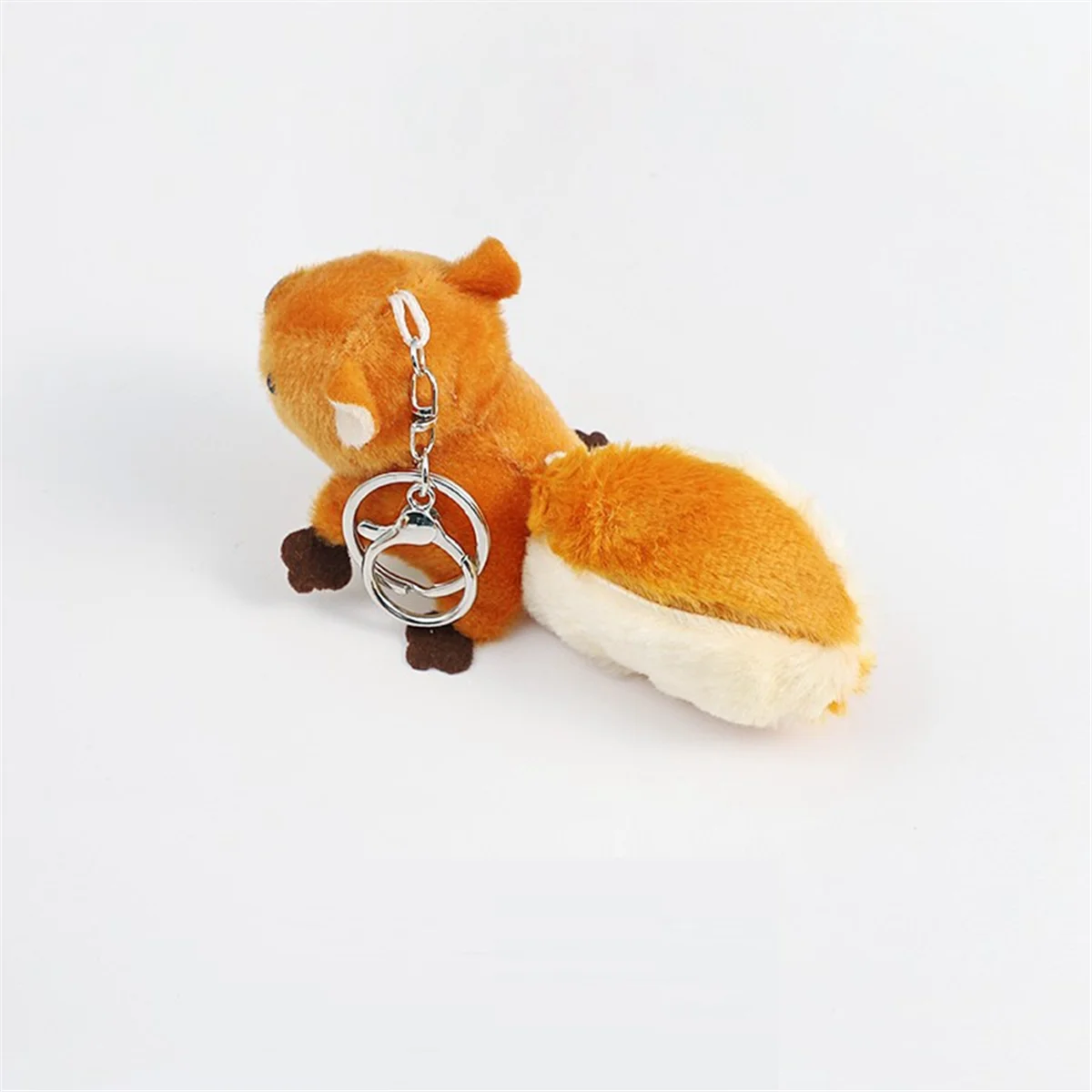 B Cute Mini Squirrel Plush Toy Doll Pendant Decoration Keychain Keyring Backpack Oversized Tail Squirrel Birthday Gift