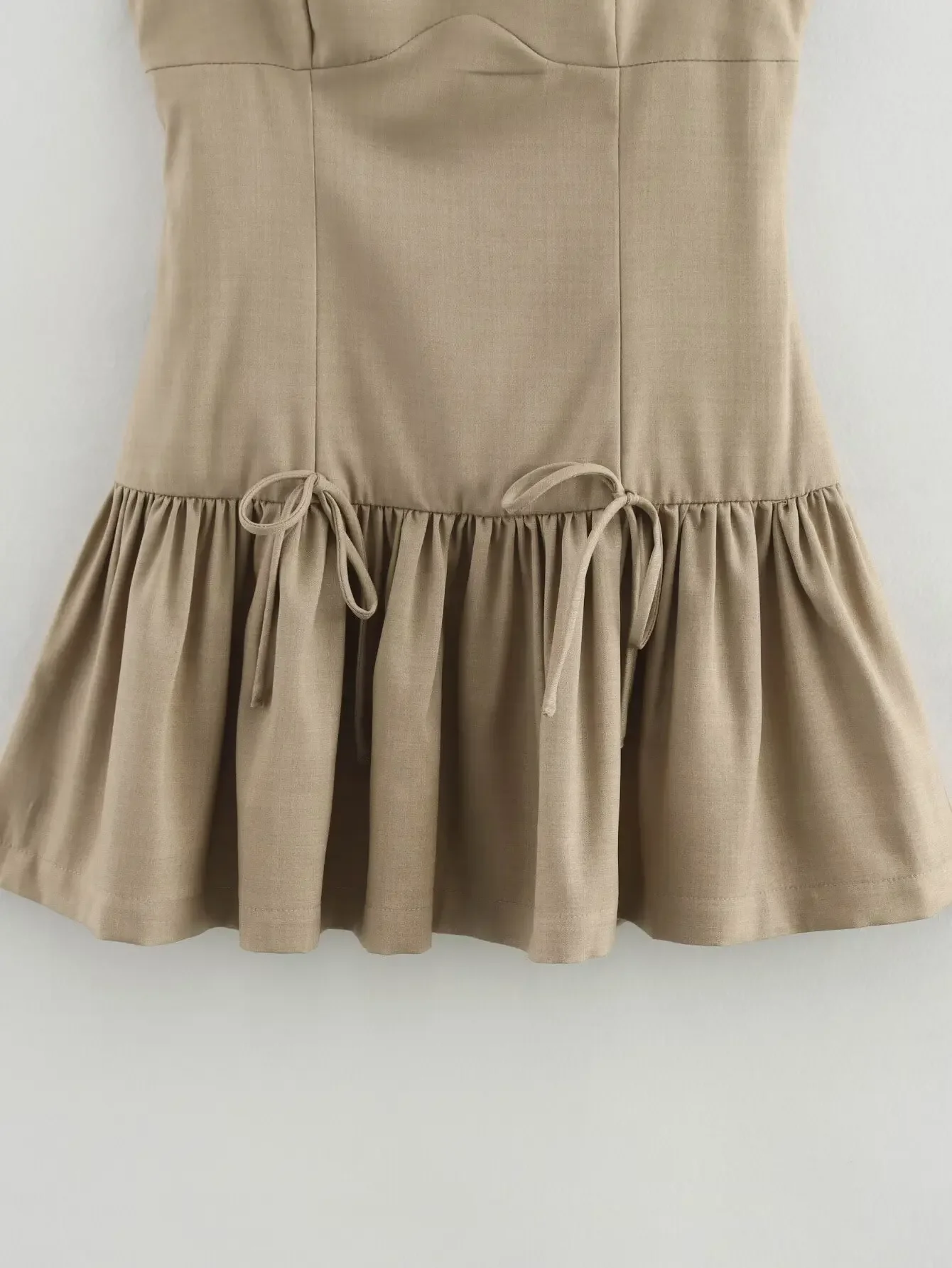 HH Damen Trendiges Ärmelloses Minikleid Schlankes Elegantes Partykleid für Wochenenden Sommer Urlaub Lässiges Strandkleid mit Rückenreißverschluss – Detail 5