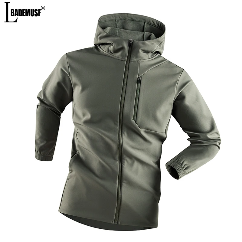 

Spring Autumn Man Outdoors Hooded Coat Windproof Keep Warm Ventilation Comfortable Jacket 2024 New Solid Color Leisure Man Coat